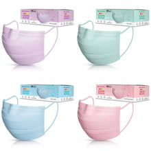 Load image into Gallery viewer, Kids Colored Disposable Face Mask - Pack of 50,  Breathable 3-Ply Face Mask -  Ages 4-12 Children